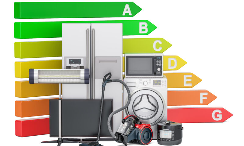 Energy Efficiency Chart With Household Appliances. Saving Energy ...