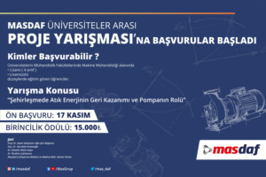 “Masdaf Üniversiteler Arası Proje Yarışması”na Başvurular Başladı