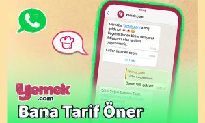 Yemek.com’dan Yemek WhatsApp Botu “Bana Tarif Öner”